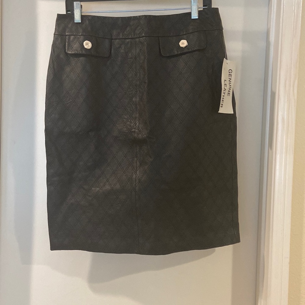 Black leather skirt
